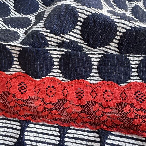 Kate Spade Bubble Skirt Sz 4 Navy Blue & White Lace Lined The Rules With Pockets - Picture 10 of 16